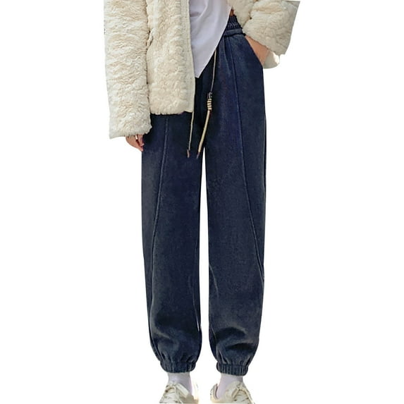 Autumn Saving Clearance MIUOWANP Women Warm And Cold Cotton Pants Lightweight Plus Size High Waist Casual Versatile Women Pants Long Pants Dark Gray XL