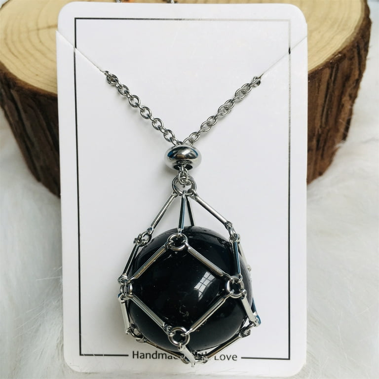 Clearance! Crystal Stone Holder Necklace, Adjustable Length Crystal Pendant  Necklace, Adjustable Necklace Cord Crystal Holder Necklace for Women Men 