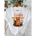 thumbnail image 1 of Autumn Scarecrow Graphic Tee Let The Wind Carry You Design Short Sleeve Round Neck Comfort T-Shirt White S-5XL, 1 of 5