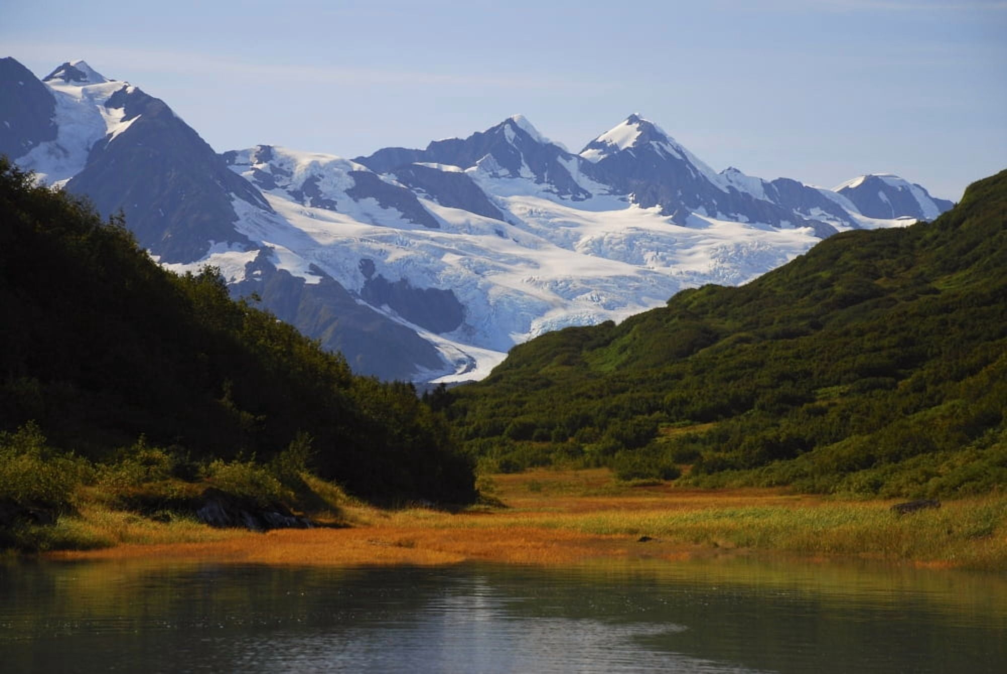 Autumn Scenic Of Harriman Fjord And Harriman Glacier In The Background Prince William Sound Southcentral Alaska Fall Canvas Art - Bill Rome Design Pics (17 x 11)