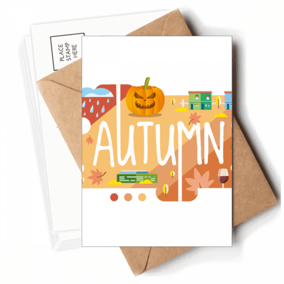 Autumn Season Illustration Postcards Envelopes Blank Note Cards Mailing