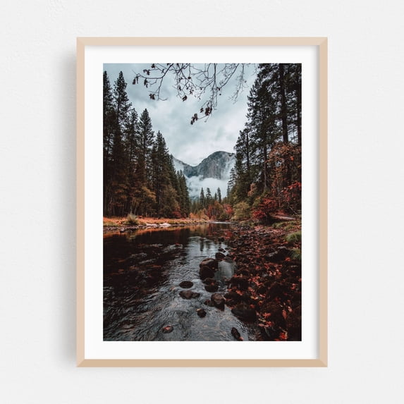 Autumn Serenity in Yosemite - California Photography Forest Autumn Nature Landscape Mountain Wilderness Scenic Oak Framed Wall Art Print 6 x 8 inches