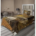 thumbnail image 1 of Ambesonne Autumn Fitted & Top Sheet Set with Sham, Old Bridge in Fall Forest, Multicolor, 1 of 4