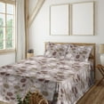 thumbnail image 1 of Ambesonne Autumn Fitted & Flat Sheet with Sham 3 Pcs Set, Romantic Daisy Silhouette, Twin, Pale Purpleblue Burgundy, 1 of 1