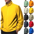 thumbnail image 1 of Autumn Shell Jackets for Men Full Zip-up Long Sleeve Solid Color Mens Jacket with Side Pockets Waterproof Rain Jackets Windbreaker Outdoors Activewear Plus Size S-4XL, 1 of 10
