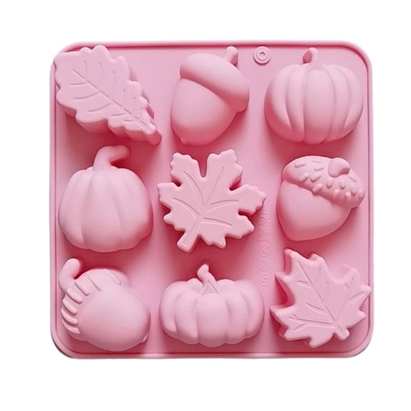 Autumn Silicone Chocolate Molds Maple Leafs, Acorns and Pumpkins Shape 3D Chocolate Candy Moulds for Autumn, Thanksgiving Day, Harvest Theme