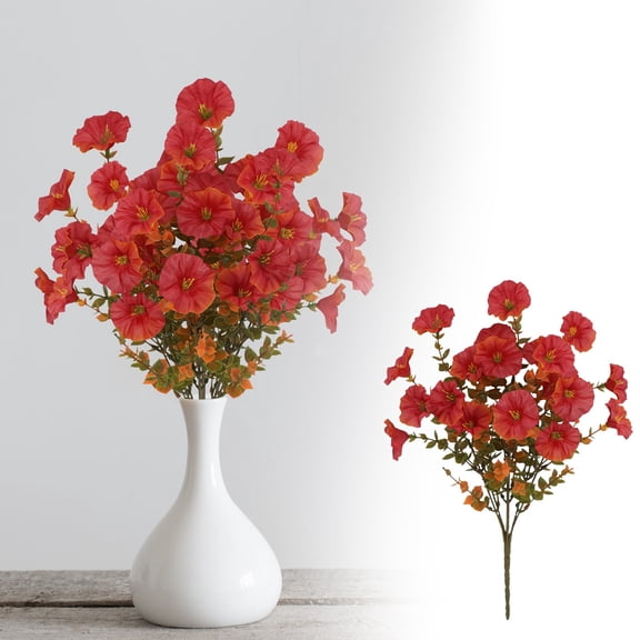 Autumn Simulation Eucalyptus, Autumn Red 35x20cm, for Outdoor Garden, Yard Landscaping, Patio, Porch, Wedding, Home Decor, Includes 1 Stem