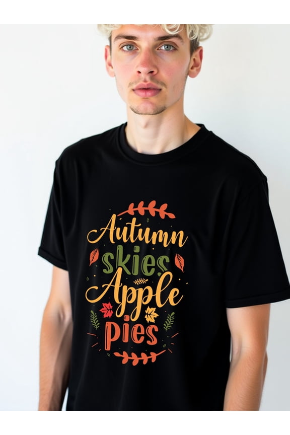 Autumn Skies Apple Pies Tee Mens t-shirt black short top Spring and summer clothing Hip-hop street style Classic Unisex Shirt Graphic Tee tshirts