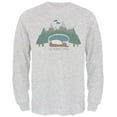 thumbnail image 1 of Autumn So Beary Very Tired Bear Pun Mens Long Sleeve T Shirt Light Heather Grey LG, 1 of 1