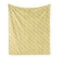 thumbnail image 1 of Autumn Soft Flannel Fleece Blanket, Abstract Leaves Inspired Argyle Illustration Geometric Elements Print, Cozy Plush for Indoor and Outdoor Use, 60" x 80", Pastel Yellow Multicolor, by Ambesonne, 1 of 5