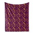 thumbnail image 1 of Autumn Soft Flannel Fleece Blanket, Composition of Nature Warm Tones Cozy Abstract Autumn Leaves Illustration, Cozy Plush for Indoor and Outdoor Use, 50" x 70", Plum and Earth Yellow, by Ambesonne, 1 of 5