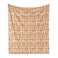 thumbnail image 1 of Autumn Soft Flannel Fleece Blanket, Little Blossoms in the Warm Colors of Fall Season Natural Garden Theme, Cozy Plush for Indoor and Outdoor Use, 50" x 60", Rust Mustard and Orange, by Ambesonne, 1 of 6