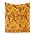 thumbnail image 1 of Autumn Soft Flannel Fleece Blanket, Shady Fall Oak Maple Tree Leaves on Faded Tones Seasonal Foliage Artwork, Cozy Plush for Indoor and Outdoor Use, 60" x 80", Earth Yellow Marigold, by Ambesonne, 1 of 5