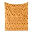 thumbnail image 1 of Autumn Soft Flannel Fleece Blanket, Warm Seasonal Tones Maple Leaves Illustration with Fragments Print Design, Cozy Plush for Indoor and Outdoor Use, 50" x 70", Vermilion and Mustard, by Ambesonne, 1 of 5