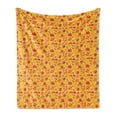 thumbnail image 1 of Autumn Soft Flannel Fleece Blanket, Warm Seasonal Tones Maple Leaves Illustration with Fragments Print Design, Cozy Plush for Indoor and Outdoor Use, 70" x 90", Vermilion and Mustard, by Ambesonne, 1 of 5