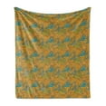 thumbnail image 1 of Autumn Soft Flannel Fleece Throw Blanket, Colorful Botanical Inspired Pattern Abstract Leaves Art Garden Bloom, Cozy Plush for Indoor and Outdoor Use, 50" x 70", Yellow and Multicolor, by Ambesonne, 1 of 5