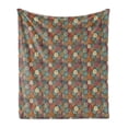 thumbnail image 1 of Autumn Soft Flannel Fleece Throw Blanket, Colorful Round Leaves Artwork Seasonal Repetition Creative Nature Composition, Cozy Plush for Indoor and Outdoor Use, 60" x 80", Multicolor, by Ambesonne, 1 of 5