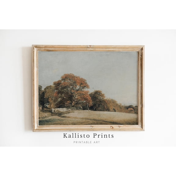 Autumn Solitude , Serene Landscape Artwork, Rustic Fall Trees Poster, Peaceful Countryside Decor, Nature Wall Art 203, Size 8x12 UNFFRAMED F03.1.6l2843