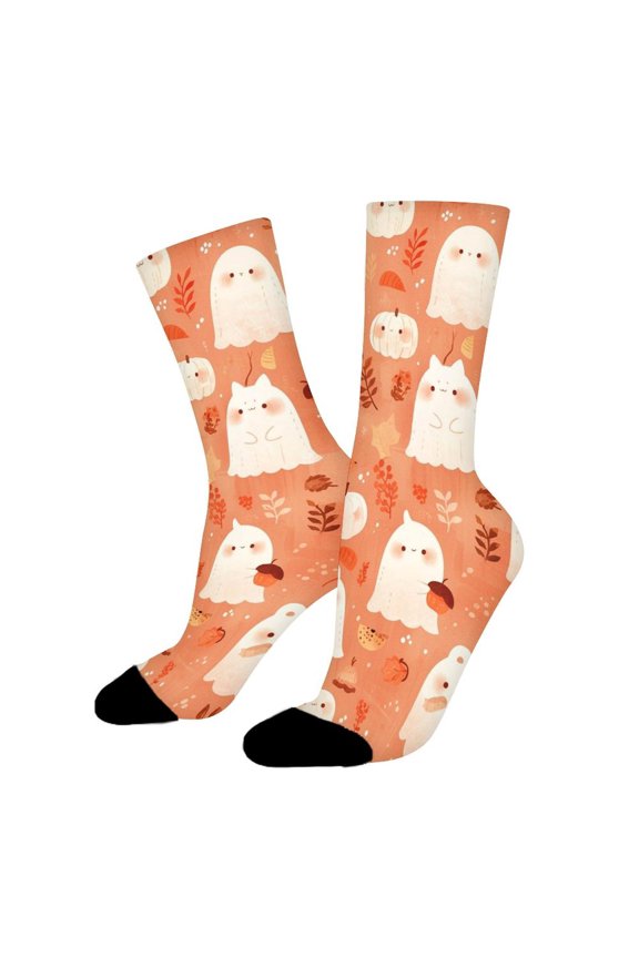 Autumn Specter Pumpkin Funny Novelty Crew Socks for Women Men Sports