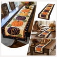 thumbnail image 1 of Autumn Spell Quilted Table Runner,Halloween Pumpkin Tablecloth ,Fall Decor Embroidered Farmhouse Desk Cover, Holiday Kitchen Dining Decorations for Home Party, 1 of 6