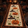 thumbnail image 1 of Autumn Spell Quilted Table Runner,Halloween Pumpkin Tablecloth ,Fall Decor Embroidered Farmhouse Desk Cover, Holiday Kitchen Dining Decorations for Home Party, 1 of 7