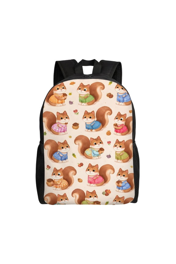 Autumn Squirrel Backpack Large Capacity Laptop Bag for Men and Women