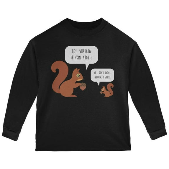 Autumn Squirrel Nut Pun Toddler Long Sleeve T Shirt Black 2T