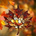 thumbnail image 1 of Autumn Stained Glass Window Hanging, Maple Leaves Suncatchers for Windows, Fall Harvest Sun Catcher for Home Fall Thanksgiving Decorations, Gifts for Women, Fall Decor, 3.9 Inch, 1 of 6