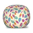 thumbnail image 1 of Autumn Storage Toy Bag Chair, Colorful Warm Tones Round Fall Leaves Repetitive Art Illustration Print, Stuffed Animal Organizer Washable Bag, Large Size, Fuchsia and Pale Teal, by Ambesonne, 1 of 3
