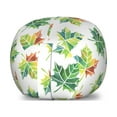thumbnail image 1 of Autumn Storage Toy Bag Chair, Natural Colorful Season Maple Leafs Hand-Drawn on a Plain Background, Stuffed Animal Organizer Washable Bag, Large Size, Fern Green and Cinnamon, by Ambesonne, 1 of 3