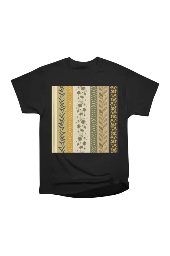 Autumn Stripes Floral Harmony Puzzle T-Shirt Tee Gift For Him Merch For Her Apparel For Fr