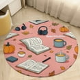 thumbnail image 1 of Autumn Study Vibes_2 Round Area Rugs for Bedroom Living Room, 5FT Soft Comfy Indoor Circle Carpets, Carpet Home Decor Floor Mat, 1 of 6