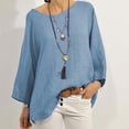 thumbnail image 1 of Autumn Summer Women's Blouses Fashion Women Casual Long Sleeve Round-Neck Solid Blouse Shirt Lightweight Basic Daily Essentials Cozy Homewear Plus Size Loose Fit, 1 of 6