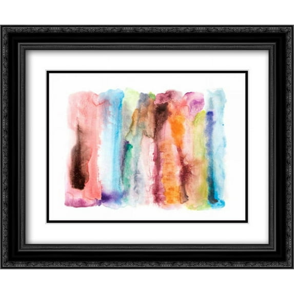 Autumn Sunet 2x Matted 24x20 Black Ornate Framed Art Print by Orlov, Irena