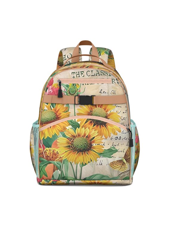 Autumn Sunflower Backpack - Durable Construction for Heavy Books