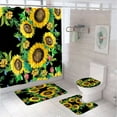 Autumn Sunflower Daisy Shower Curtain Set Blooming Flower Floral Leaves