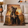 thumbnail image 1 of Autumn Sunflower Dog Portrait, Peaceful Pet Portrait Pattern, Warm Flannel Blanket for Living Room and Reading Nook, Dog Lovers Thanksgiving Gift, Pet Lover Home Decor, 1 of 9