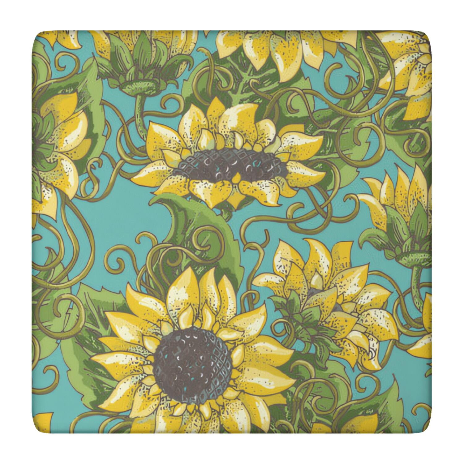 Autumn Sunflower Print Tablecloth - Waterproof Windproof Square Cover ...