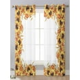 Autumn Sunflower Pumpkin Sheer Curtains For Living Room Window