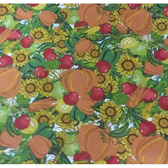 Autumn Sunflowers Cotton Fabric