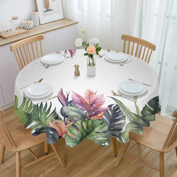 Autumn Sunflowers Tablecloths for Dining Table Waterproof Round Table Cover for Kitchen Living Room