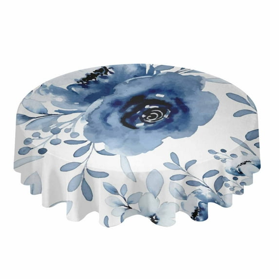 Autumn Sunflowers Tablecloths for Dining Table Waterproof Round Table Cover for Kitchen Living Room