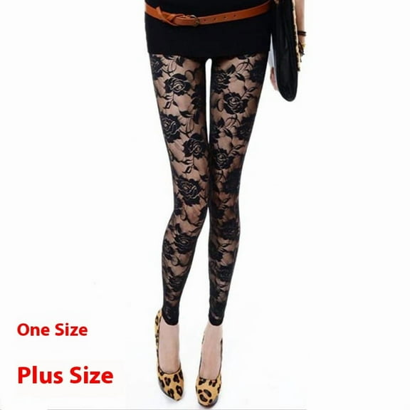 Autumn Sweet Lace Rose Hollow Leggings 1773656642671953