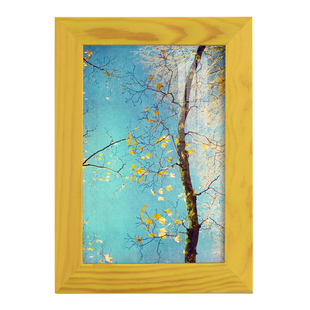 Autumn Tapestry III -Framed Print w/glass-Sunflower Yellow