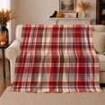 thumbnail image 1 of Autumn Tartan Plaid Decorative, Festive autumn celebration Scene, Warm Flannel Blanket for Living Room and Family Room with Detailed Artwork, Art Lovers autumn celebration Gift, Festive Home Decor, 1 of 9