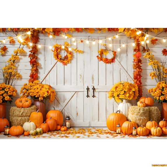 Autumn Thanksgiving Backdrop Photography Pumpkin Fall Harvest Background Baby Shower Birthday Party r Studio Photo Props