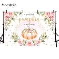 thumbnail image 1 of Autumn Thanksgiving Background Pumpkin Floral Baby Shower Backdrop Birthday Party Decor Studio Photography Props Banner, 1 of 3