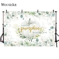 thumbnail image 1 of Autumn Thanksgiving Background Pumpkin Floral Baby Shower Backdrop Birthday Party Decor Studio Photography Props Banner, 1 of 3