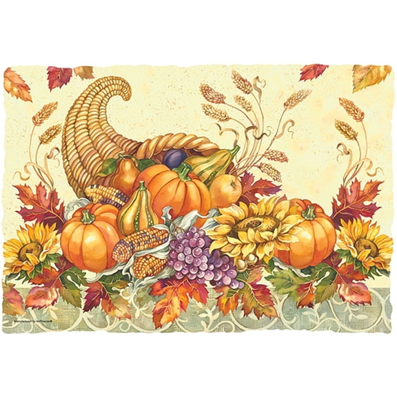 Autumn / Thanksgiving Disposable Paper Placemats - 9.75in. x 14in. - 50 Pack (311119)