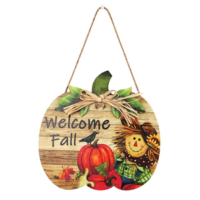 Autumn Thanksgiving Festival Door Sign Wooden Decoration Clear